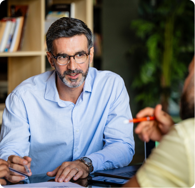 Two colleagues collaborating on a project.