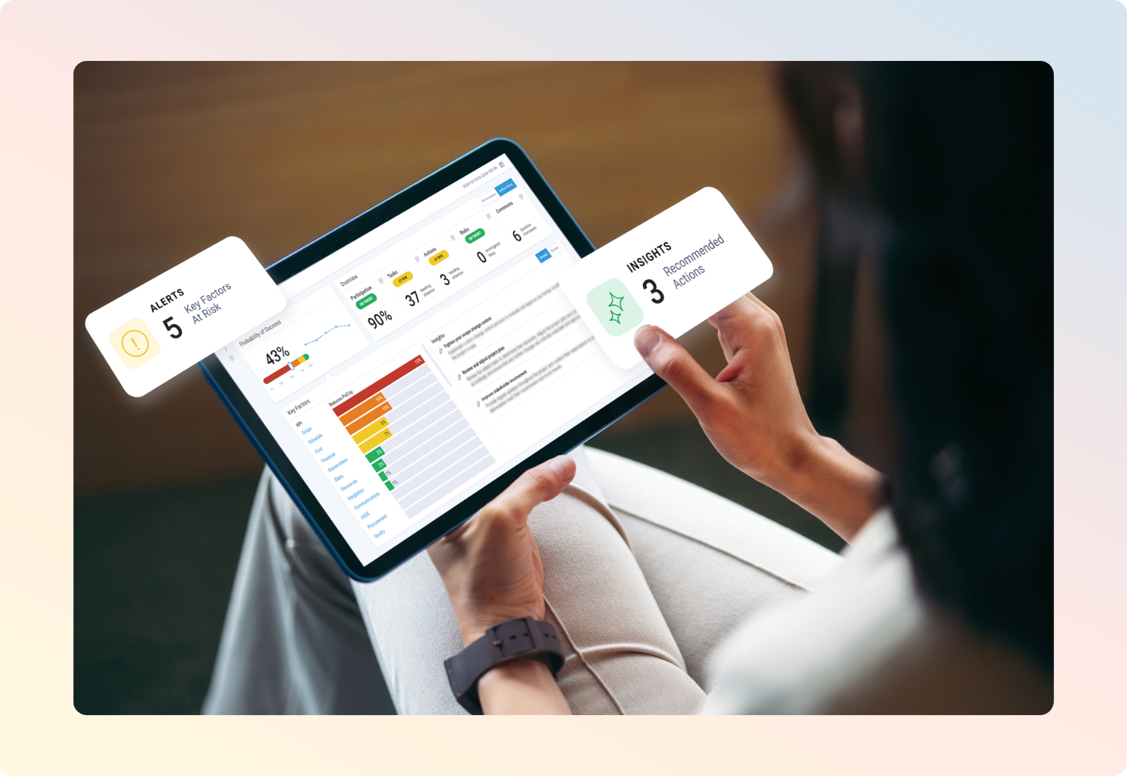 Professional working on a tablet.