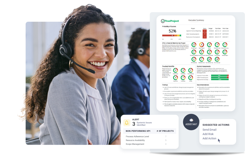 Professional smiling sitting in office setting.