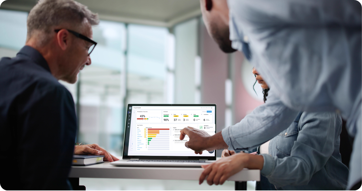 TrueProject on laptop screen.