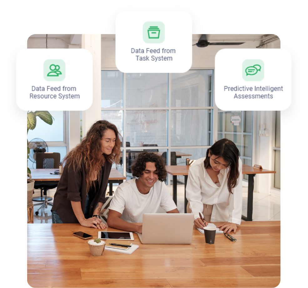 Group of professionals in an office setting.