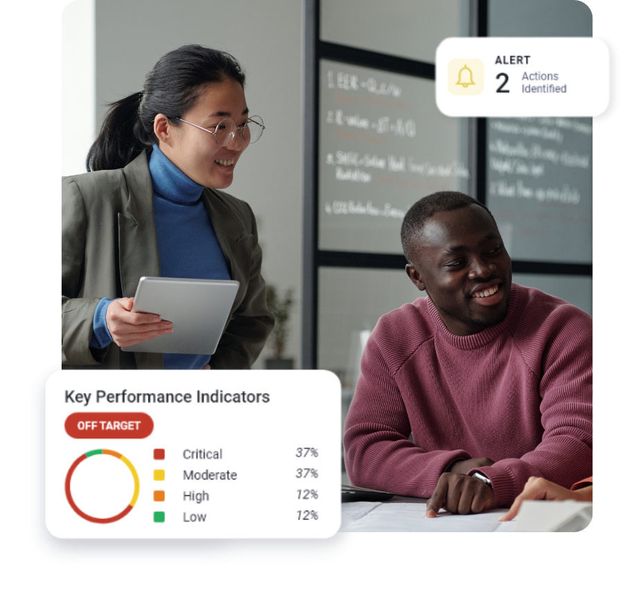 Two colleagues collaborating on a project.